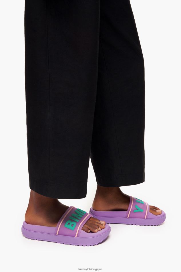 chaussures Bimba Y Lola tongs à plateforme et logo lilas HV4486588