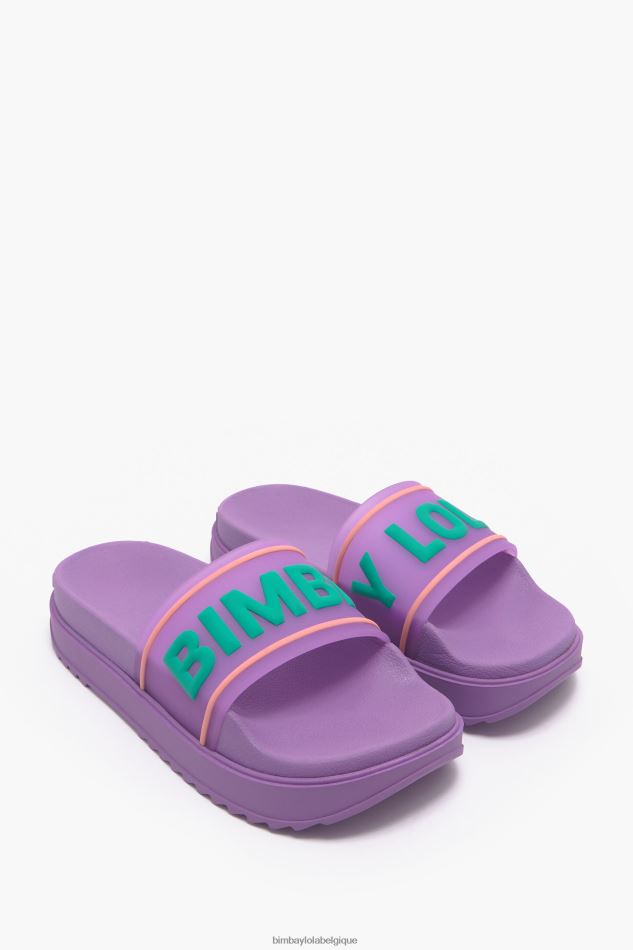 chaussures Bimba Y Lola tongs à plateforme et logo lilas HV4486588