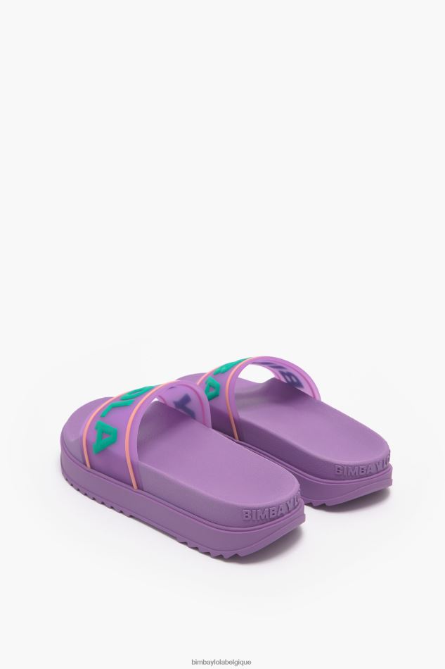 chaussures Bimba Y Lola tongs à plateforme et logo lilas HV4486588