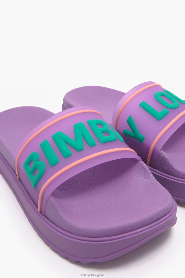 chaussures Bimba Y Lola tongs à plateforme et logo lilas HV4486588