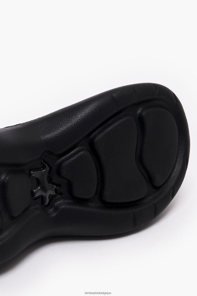 chaussures Bimba Y Lola tongs plateforme imprimé fleurs acryliques noir HV4486595