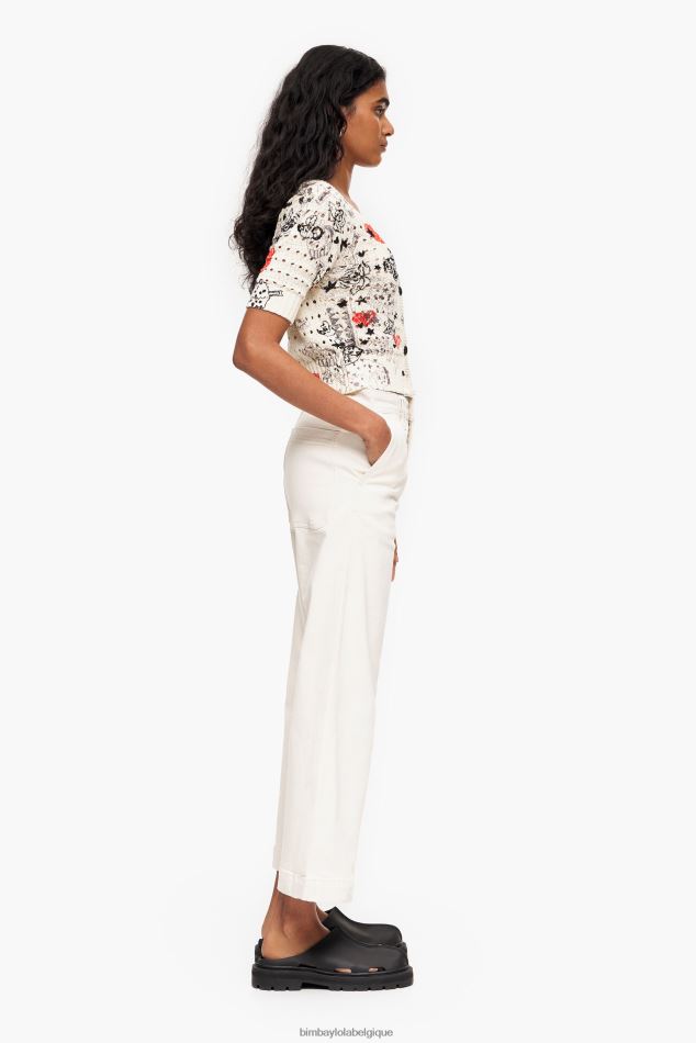 vêtements Bimba Y Lola culotte - jean taille haute crème HV4486523