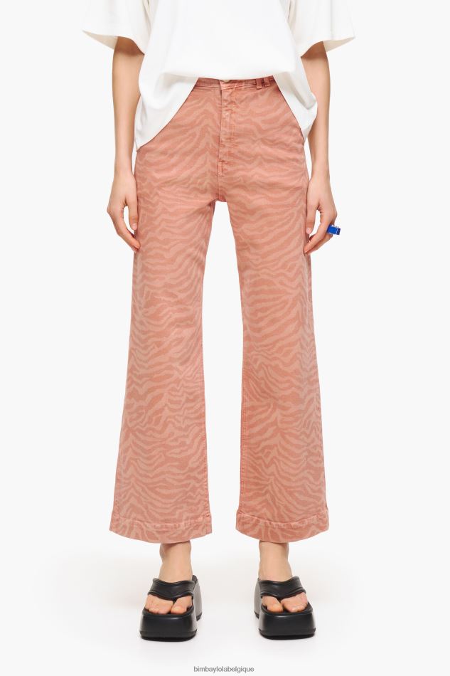 vêtements Bimba Y Lola culotte - jean taille haute imprimé tigre abricot HV4486440