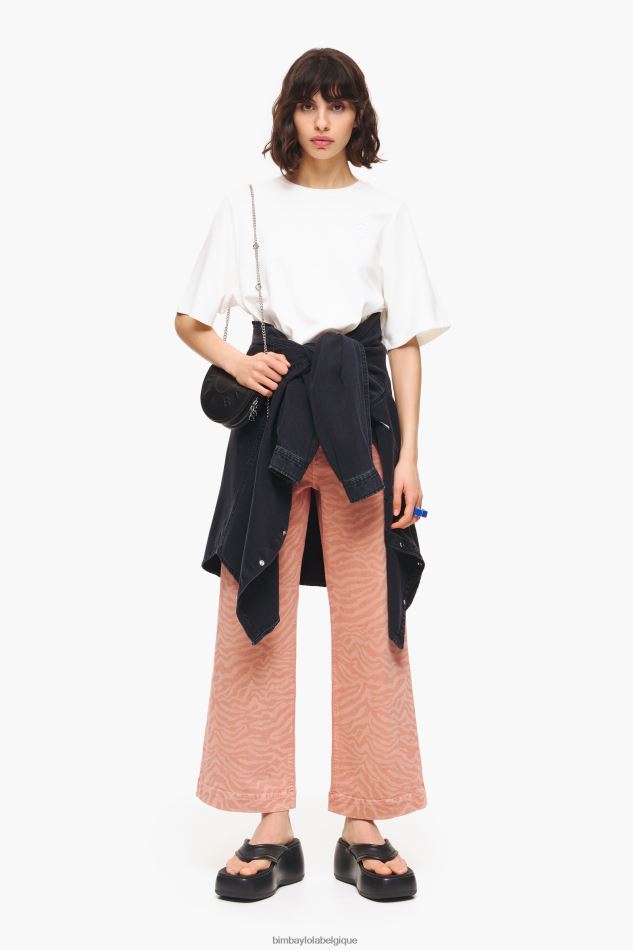 vêtements Bimba Y Lola culotte - jean taille haute imprimé tigre abricot HV4486440