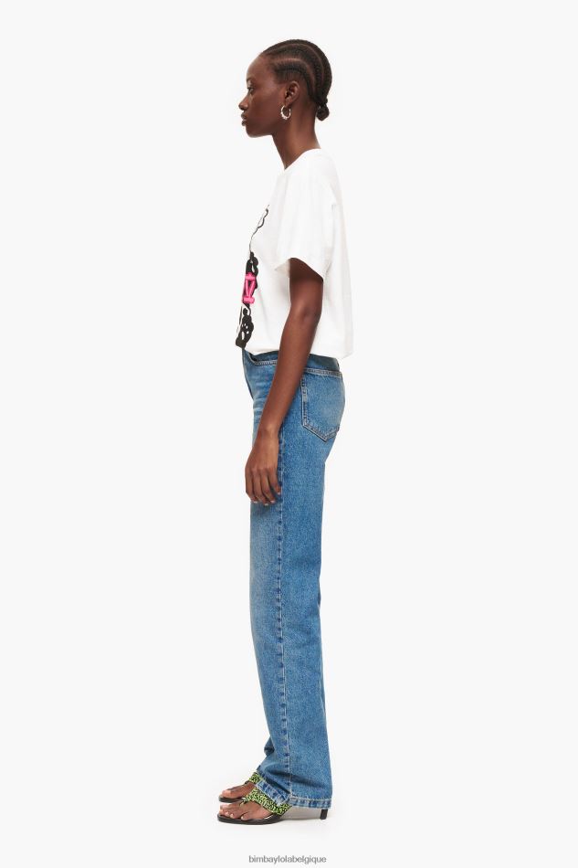 vêtements Bimba Y Lola droite pleine longueur - jean droit bleu HV4486448