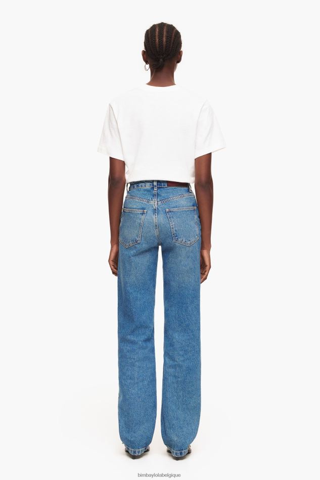 vêtements Bimba Y Lola droite pleine longueur - jean droit bleu HV4486448