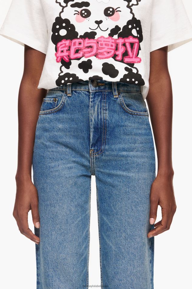 vêtements Bimba Y Lola droite pleine longueur - jean droit bleu HV4486448