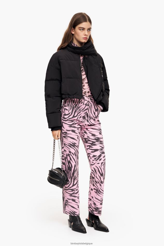 vêtements Bimba Y Lola straight cropped - jean droit imprimé aile de papillon rose HV4486426