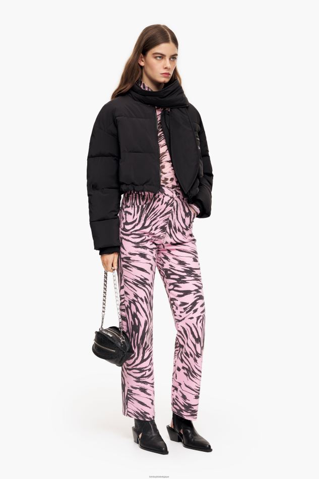 vêtements Bimba Y Lola straight cropped - jean droit imprimé aile de papillon rose HV4486537