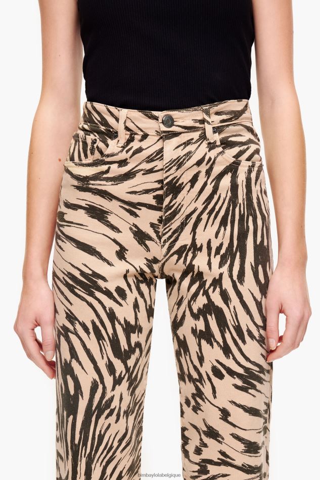 vêtements Bimba Y Lola straight cropped - jean imprimé aile de papillon naturel HV4486425