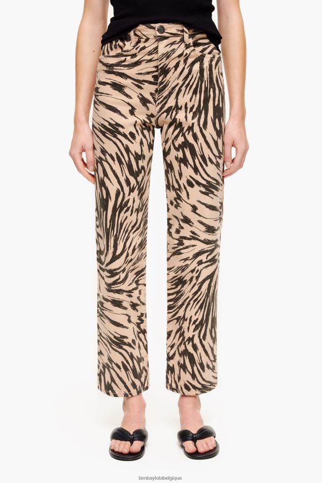 vêtements Bimba Y Lola straight cropped - jean imprimé aile de papillon naturel HV4486425