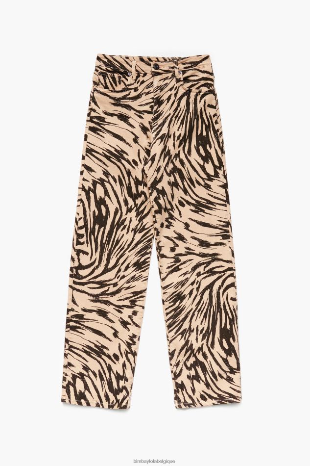 vêtements Bimba Y Lola straight cropped - jean imprimé aile de papillon naturel HV4486425