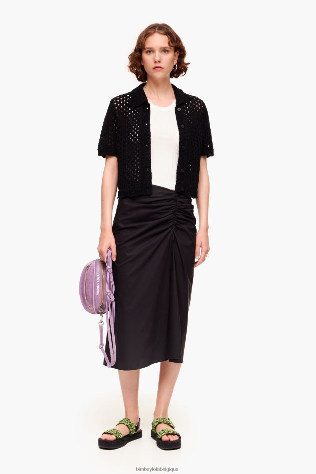 vêtements Bimba Y Lola jupe mi-longue en coton noir HV4486463