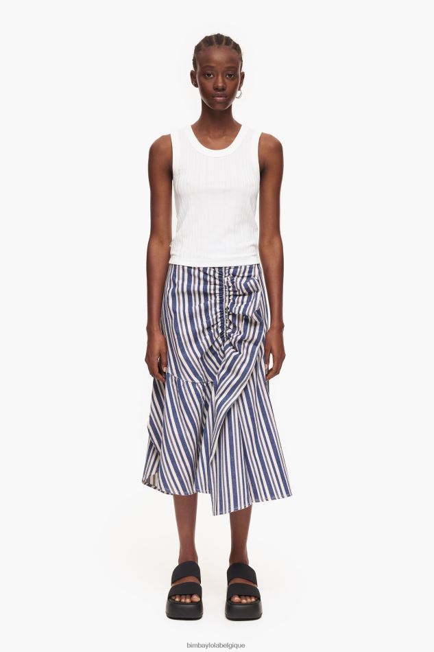 vêtements Bimba Y Lola jupe mi-longue en jean bleu HV4486457