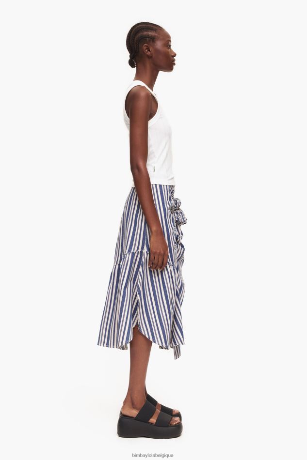 vêtements Bimba Y Lola jupe mi-longue en jean bleu HV4486457