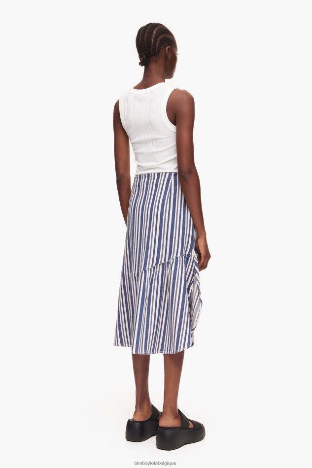 vêtements Bimba Y Lola jupe mi-longue en jean bleu HV4486457