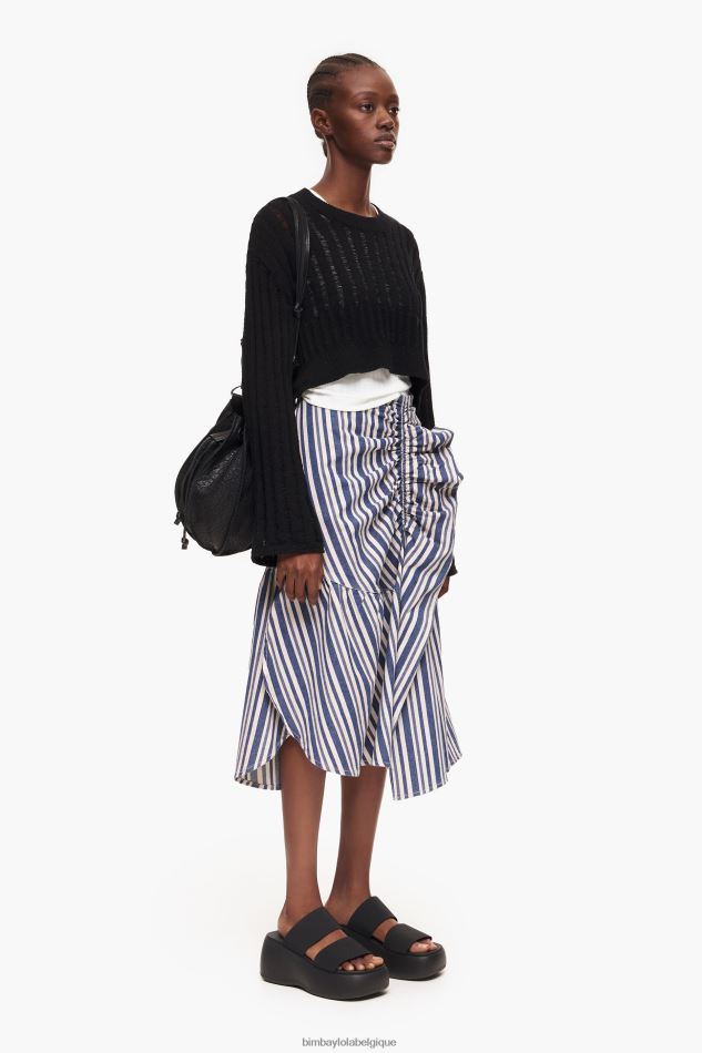 vêtements Bimba Y Lola jupe mi-longue en jean bleu HV4486457