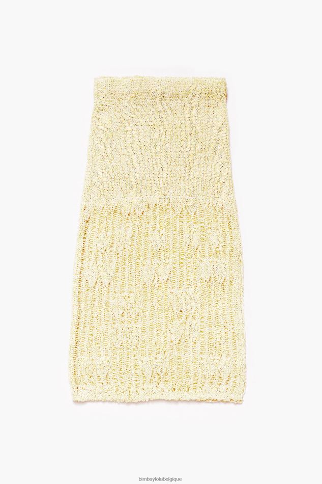 vêtements Bimba Y Lola jupe mi-longue en maille vert citron HV4486461