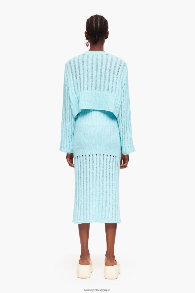 vêtements Bimba Y Lola jupe mi-longue nervurée bleu HV4486460