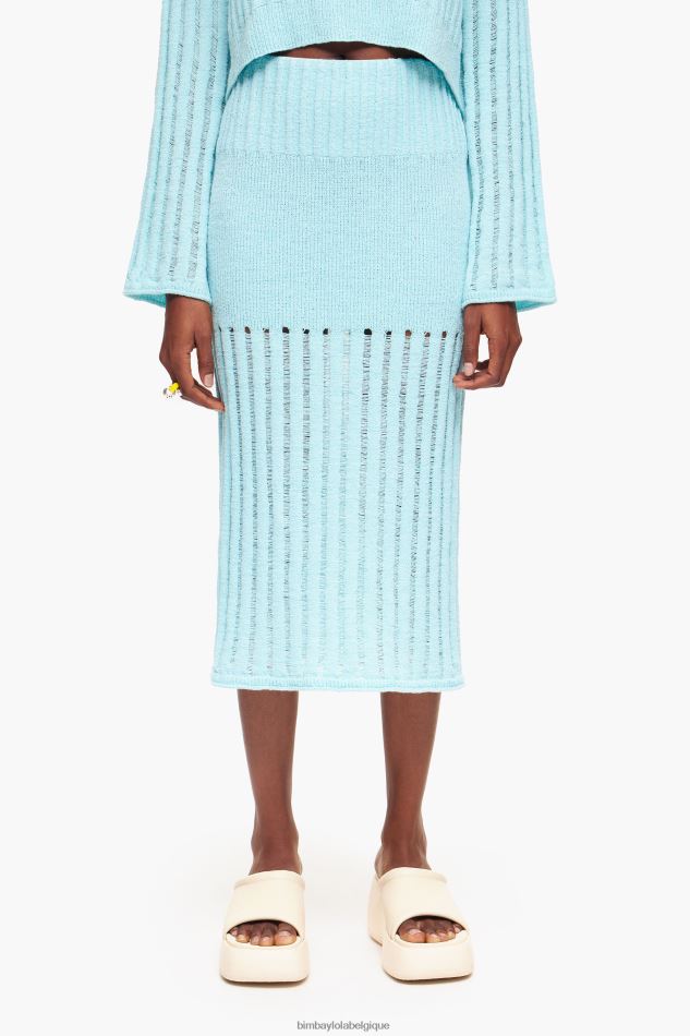 vêtements Bimba Y Lola jupe mi-longue nervurée bleu HV4486460