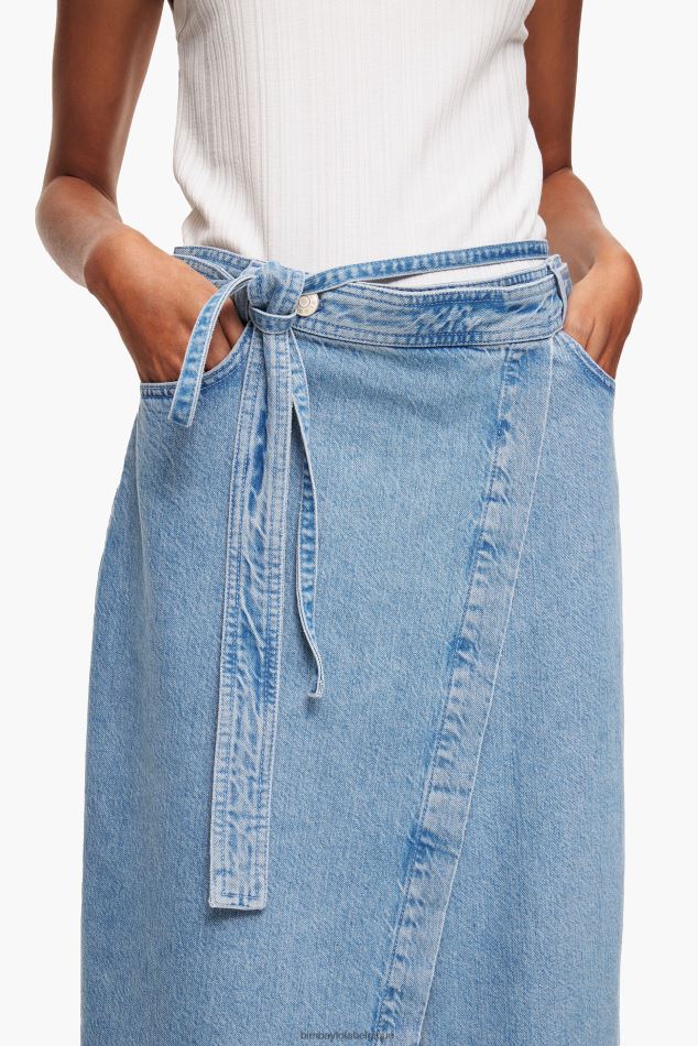 vêtements Bimba Y Lola jupe mi-longue portefeuille en jean bleu HV4486456