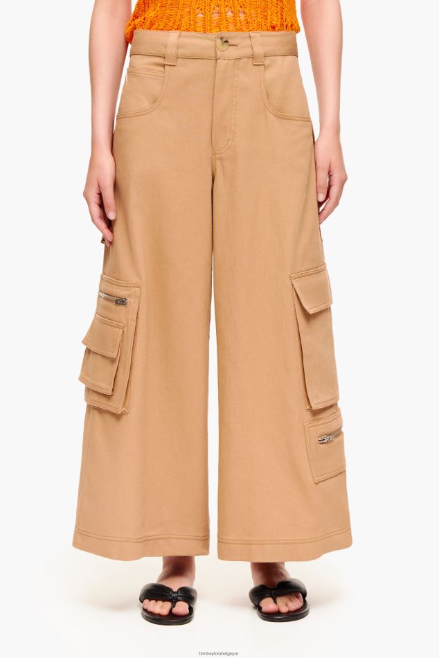 vêtements Bimba Y Lola pantalon cargo chameau HV4486397