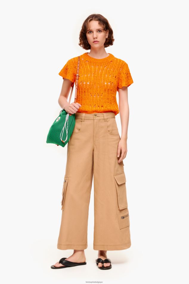 vêtements Bimba Y Lola pantalon cargo chameau HV4486397