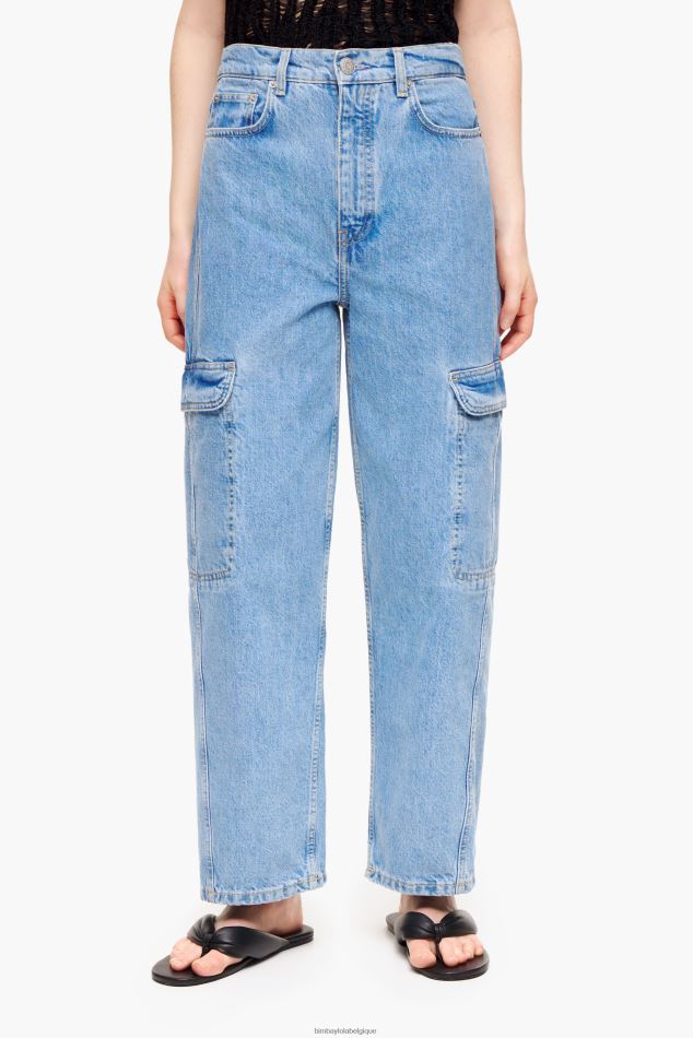 vêtements Bimba Y Lola pantalon cargo en jean bleu HV4486409