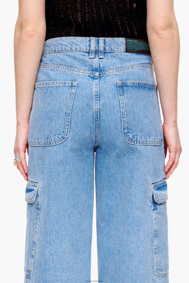 vêtements Bimba Y Lola pantalon cargo en jean bleu HV4486409