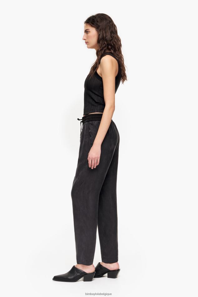 vêtements Bimba Y Lola pantalon de jogging en cupro noir HV4486413
