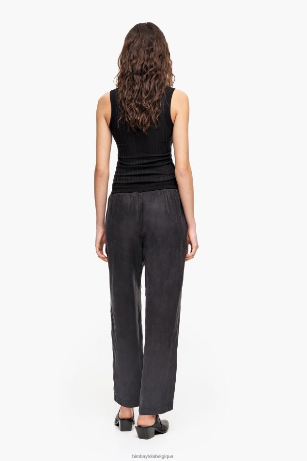 vêtements Bimba Y Lola pantalon de jogging en cupro noir HV4486413