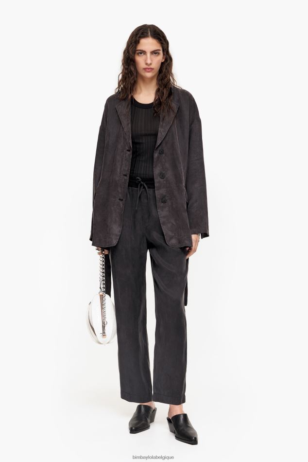 vêtements Bimba Y Lola pantalon de jogging en cupro noir HV4486413