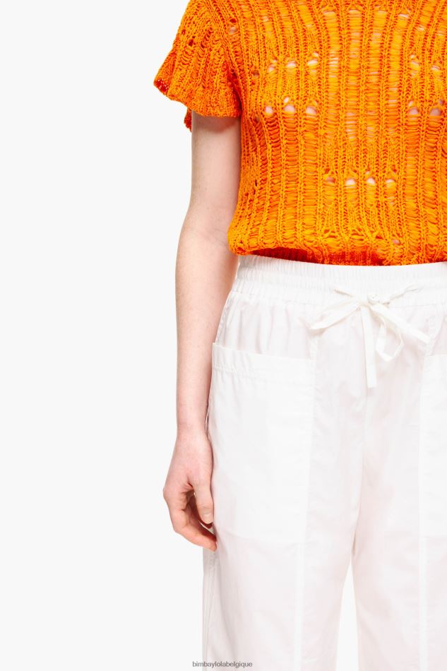 vêtements Bimba Y Lola pantalon de jogging en popeline blanc HV4486411