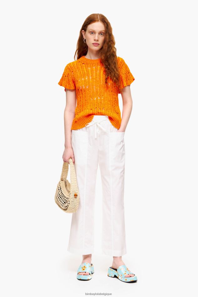 vêtements Bimba Y Lola pantalon de jogging en popeline blanc HV4486411