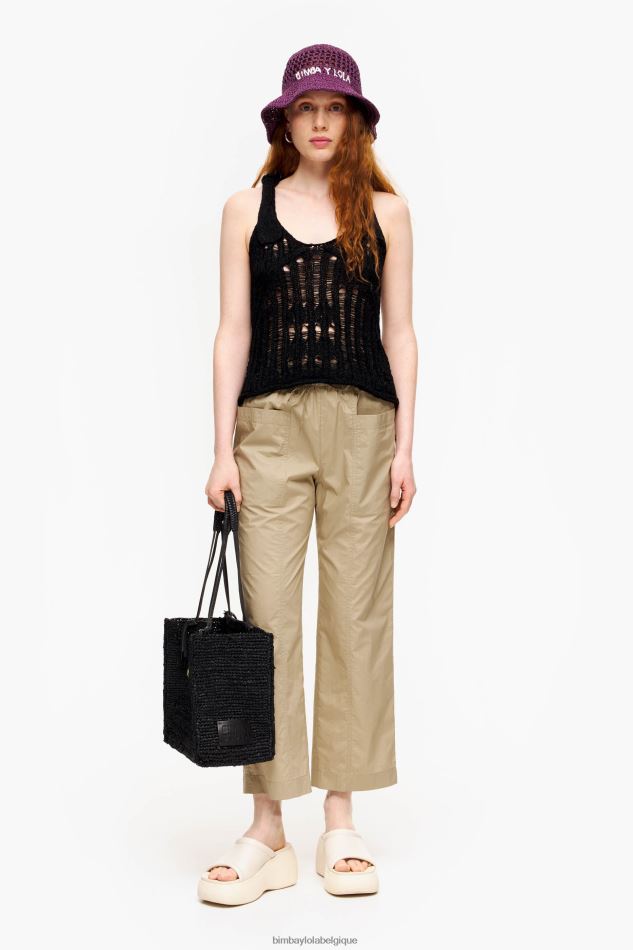 vêtements Bimba Y Lola pantalon de jogging en popeline kaki HV4486410