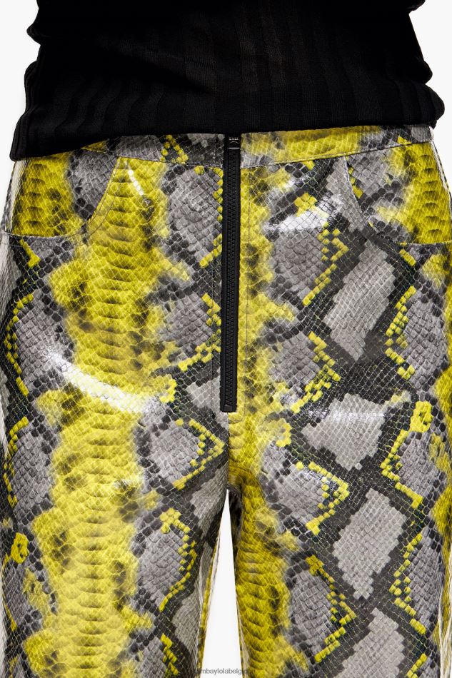 vêtements Bimba Y Lola pantalon droit à imprimé python jaune HV4486434