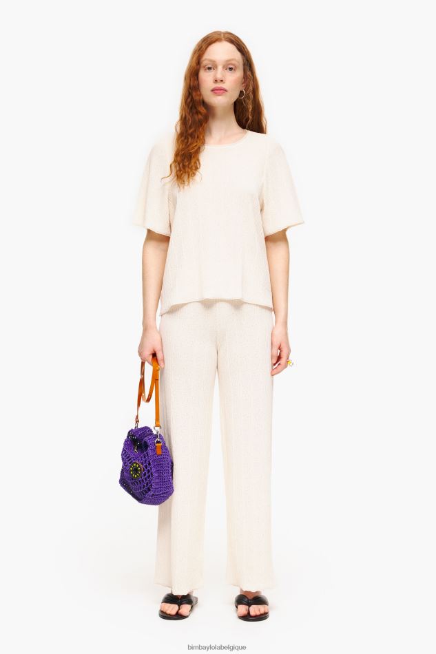vêtements Bimba Y Lola pantalon en jersey écru HV4486399
