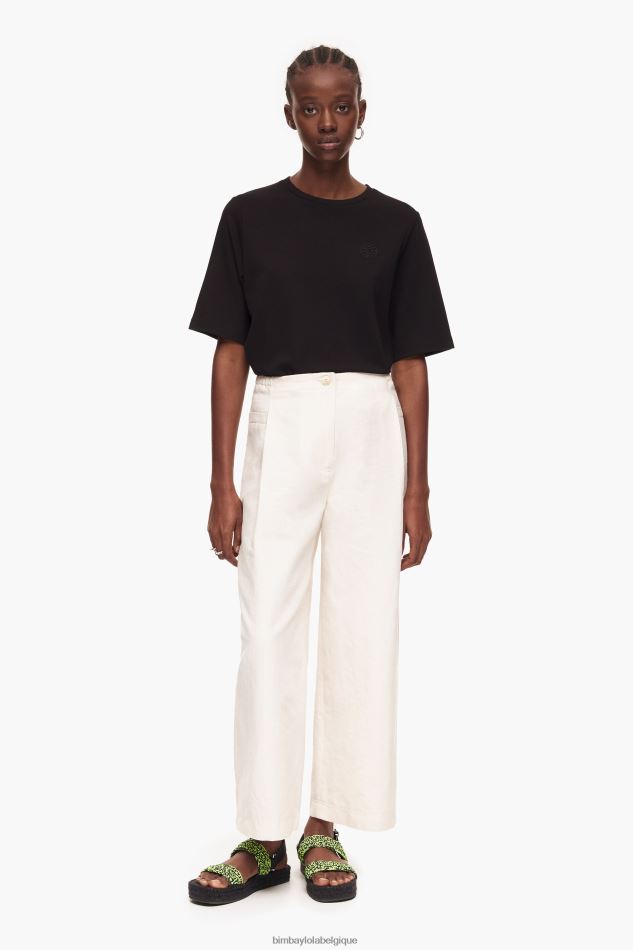 vêtements Bimba Y Lola pantalon en lin calcul HV4486406