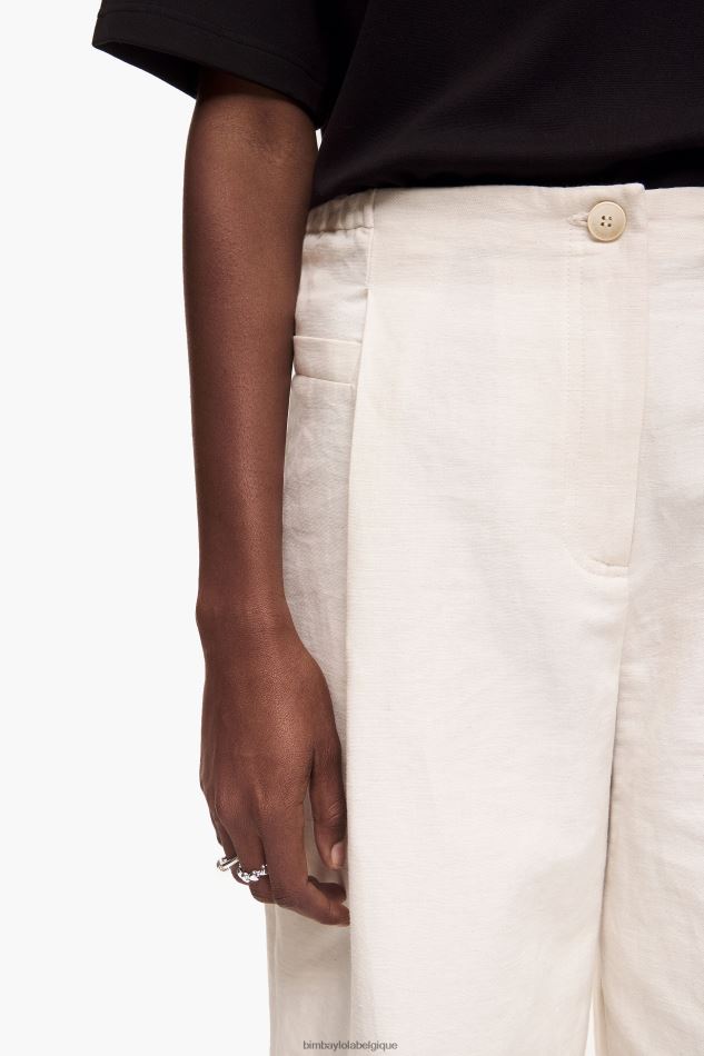 vêtements Bimba Y Lola pantalon en lin calcul HV4486406