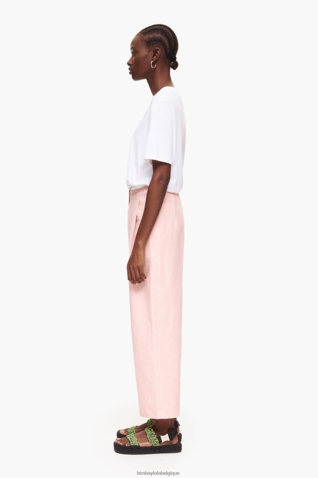 vêtements Bimba Y Lola pantalon en lin léger rose HV4486405