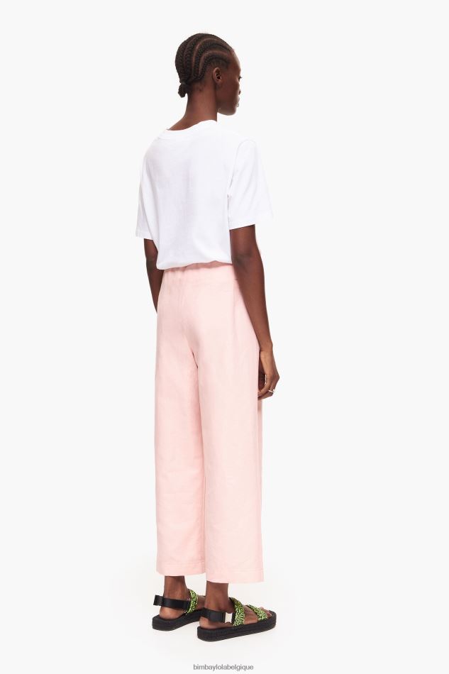 vêtements Bimba Y Lola pantalon en lin léger rose HV4486405