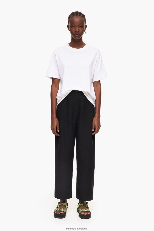 vêtements Bimba Y Lola pantalon en lin noir HV4486404