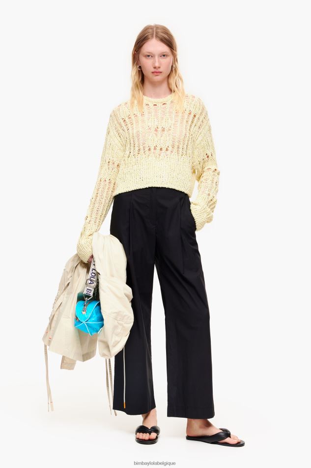 vêtements Bimba Y Lola pantalon en popeline noir HV4486416