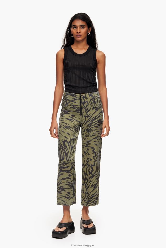 vêtements Bimba Y Lola pantalon kaki bicolore à ailes de papillon écoulement HV4486402