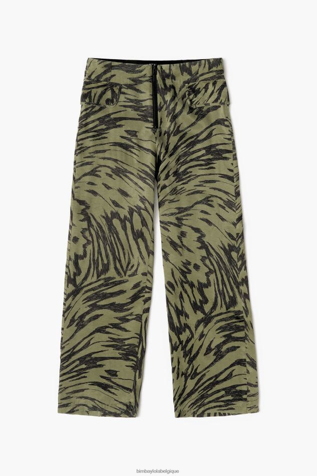 vêtements Bimba Y Lola pantalon kaki bicolore à ailes de papillon écoulement HV4486402