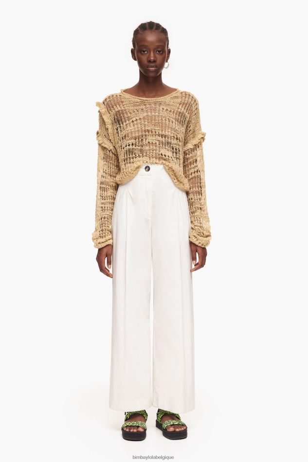 vêtements Bimba Y Lola pantalon léger en popeline gris HV4486418