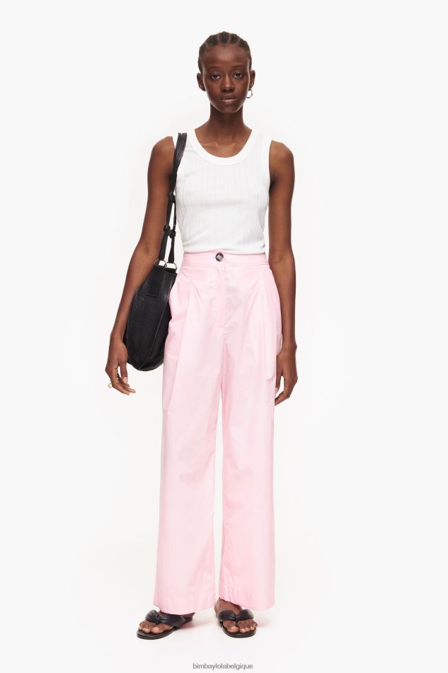 vêtements Bimba Y Lola pantalon léger en popeline rose HV4486417