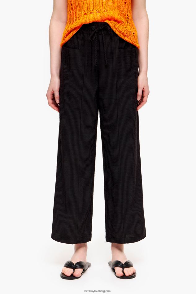 vêtements Bimba Y Lola pantalon texturé noir HV4486412