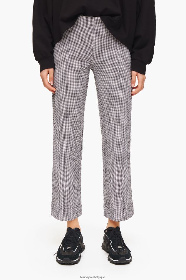 vêtements Bimba Y Lola pantalon évasé vichy noir HV4486415