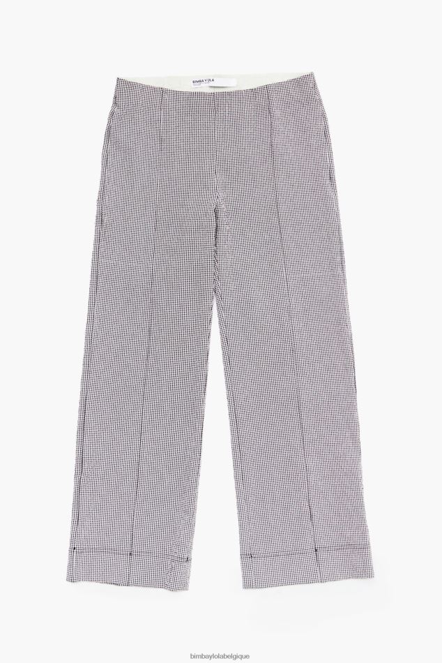 vêtements Bimba Y Lola pantalon évasé vichy noir HV4486415